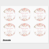 Blush Pink Baby In Bloom Baby Shower  Ronde Sticker (Vel)