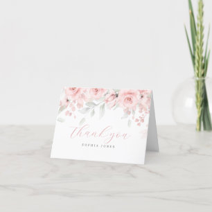 Blush Pink Baby in Bloom Thank You Card Bedankkaart