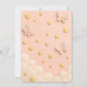 Blush Pink Baby Meisje Douche Uitnodigen Kaart (Achterkant)