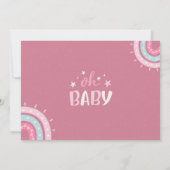 Blush Pink Baby Meisje Onederful 1st Verjaardag Fo Kaart (Achterkant)