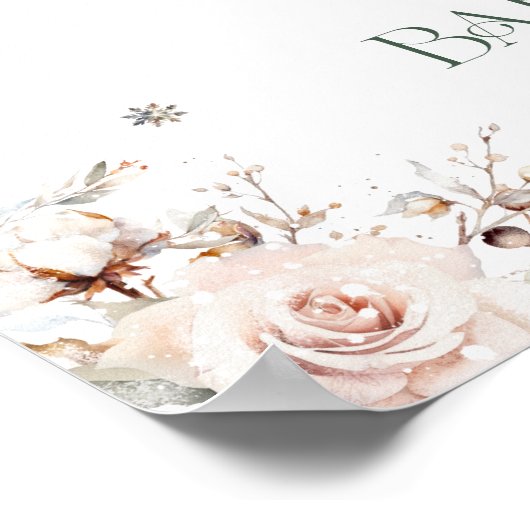 Blush Pink Baby Polar Beer Baby shower Welkom Poster (Hoek)