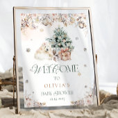 Blush Pink Baby Polar Beer Baby shower Welkom Poster