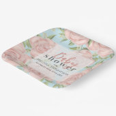 Blush Pink Baby shower Bloemen Papieren Bordje (Gebogen)