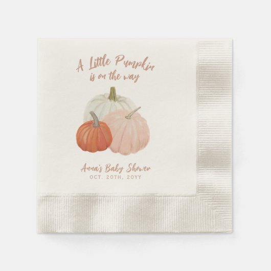 Blush Pink Baby shower Napkins Servet (Voorkant)