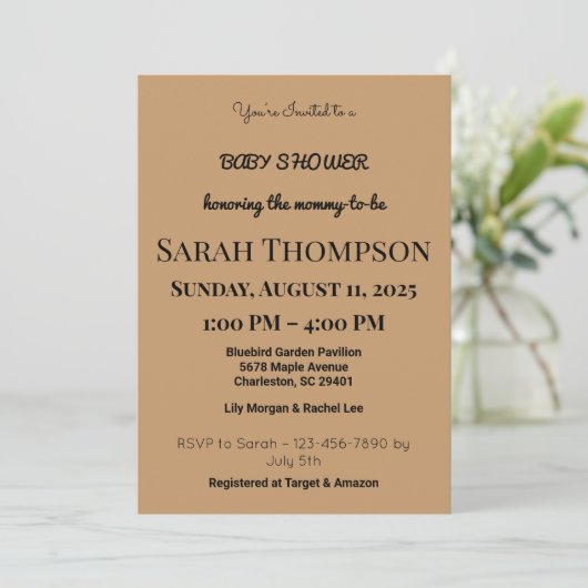 Blush Pink Baby shower Uitnodiging voor een jongen (Staand voorkant)