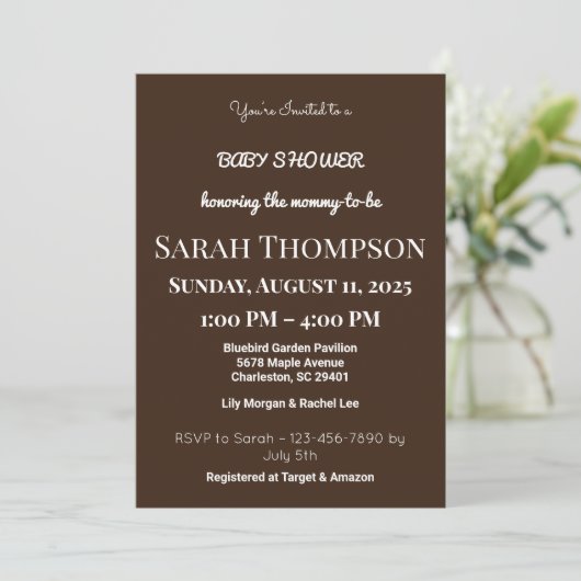 Blush Pink Baby shower Uitnodiging voor een jongen (Staand voorkant)