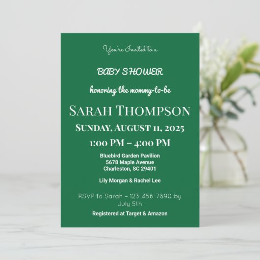 Blush Pink Baby shower Uitnodiging voor een jongen (Staand voorkant)