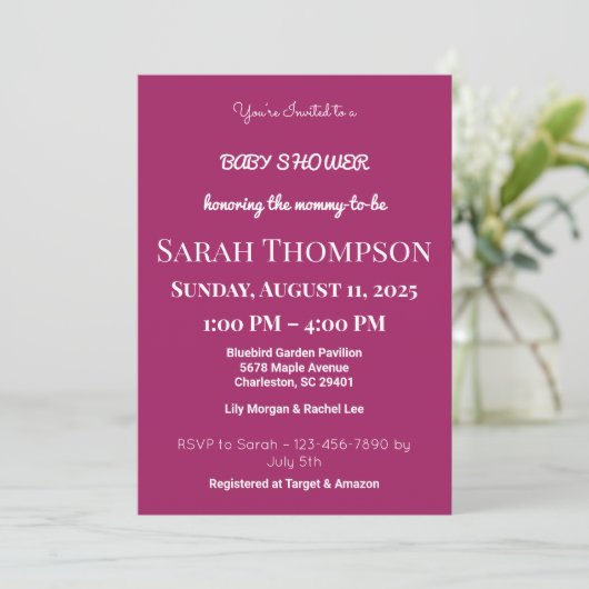 Blush Pink Baby shower Uitnodiging voor een jongen (Staand voorkant)