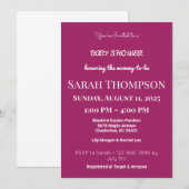 Blush Pink Baby shower Uitnodiging voor een jongen (Voorkant / Achterkant)