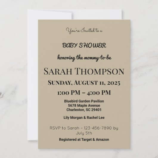 Blush Pink Baby shower Uitnodiging voor een jongen (Voorkant)