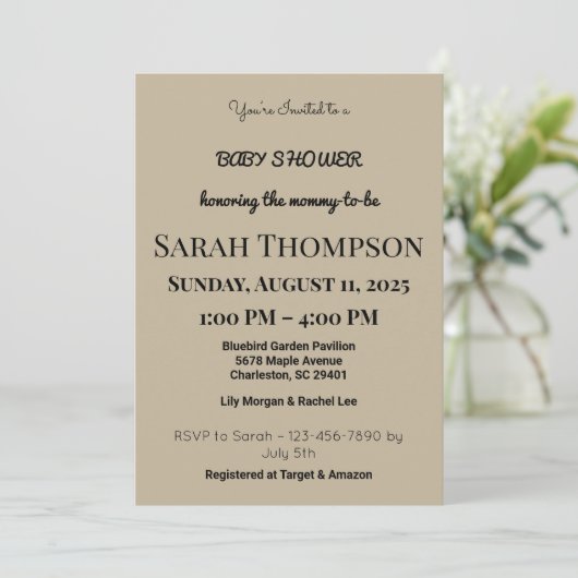 Blush Pink Baby shower Uitnodiging voor een jongen (Staand voorkant)