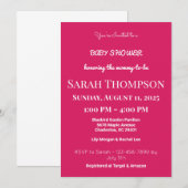 Blush Pink Baby shower Uitnodiging voor een jongen (Voorkant / Achterkant)