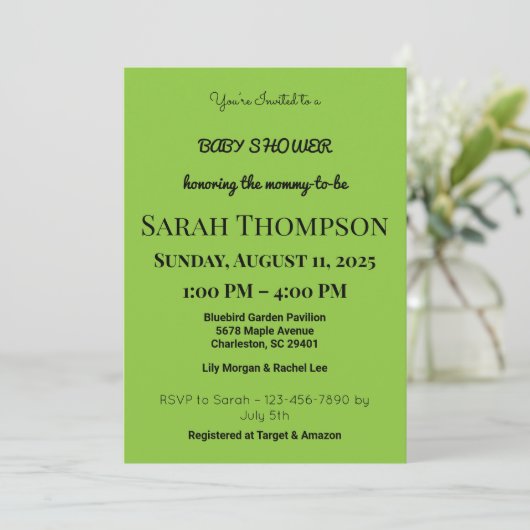 Blush Pink Baby shower Uitnodiging voor een jongen (Staand voorkant)