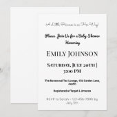 Blush Pink Baby shower Uitnodiging voor een meisje (Voorkant / Achterkant)