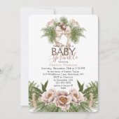 Blush Pink Baby Sprinkle Winter Floral Baby shower Kaart (Voorkant)