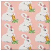 Blush Pink Baby White Bunny Rabbit  Nursery Stof (Swatch)