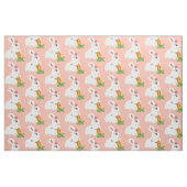 Blush Pink Baby White Bunny Rabbit  Nursery Stof (Fat Quarter)