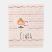 Blush Pink Ballerina Monogram C Name Fleece Deken (Voorkant)