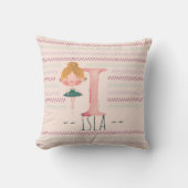 Blush Pink Ballerina Monogram I – Personalized Art Kussen (Voorkant)