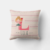 Blush Pink Ballerina Monogram L – Personalized Art Kussen (Achterkant)