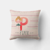 Blush Pink Ballerina Monogram P – Gepersonaliseerd Kussen (Achterkant)