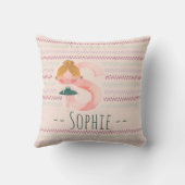 Blush Pink Ballerina Monogram S – Personalized Art Kussen (Achterkant)