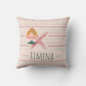 Blush Pink Ballerina Monogram X – Gepersonaliseerd Kussen (Achterkant)