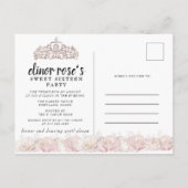 Blush Pink Ballerina Sweet 16 Party Uitnodiging Briefkaart (Achterkant)