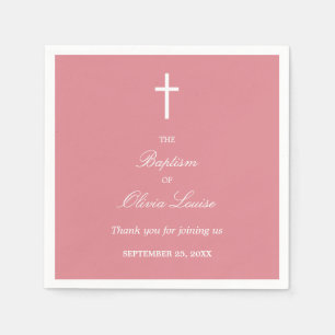 Blush Pink Baptism Party Napkins Servet