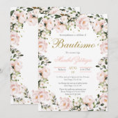 Blush Pink Baptism uitnodiging (Voorkant / Achterkant)