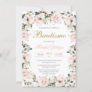 Blush Pink Baptism uitnodiging