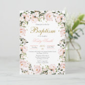Blush Pink Baptism uitnodiging (Staand voorkant)