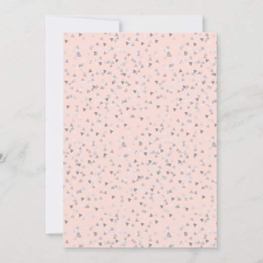 Blush Pink Baptisme Christening Silver Hearts Save The Date (Achterkant)