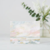 Blush Pink Beach Seascape Fine Art Briefkaart (Staand voorkant)