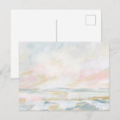 Blush Pink Beach Seascape Fine Art Briefkaart (Voorkant / Achterkant)