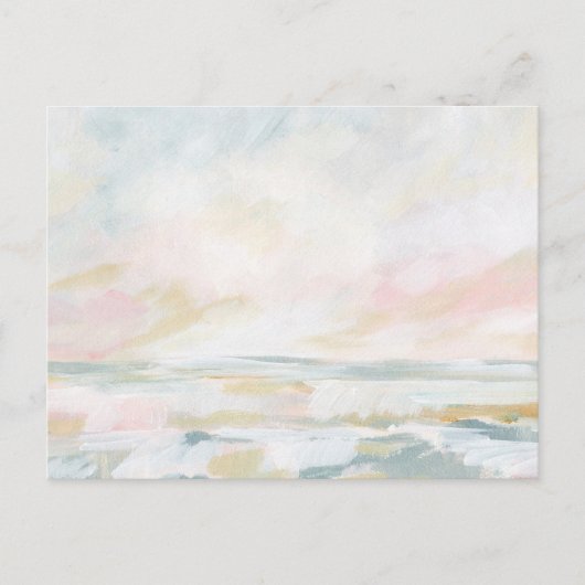 Blush Pink Beach Seascape Fine Art Briefkaart (Voorkant)