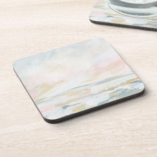 Blush Pink Beach Seascape Plastic Onderzetter (Linkerzijde)