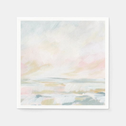 Blush Pink Beach Seascappapier Napkin Servet (Voorkant)