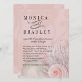 Blush Pink Beach Weddenschap | Seashell Dreams Kaart (Voorkant / Achterkant)