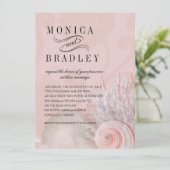Blush Pink Beach Weddenschap | Seashell Dreams Kaart (Staand voorkant)