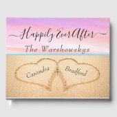 Blush Pink Beach Wedding 2 Hearts Foto Wedding Gastenboek (Voorkant)