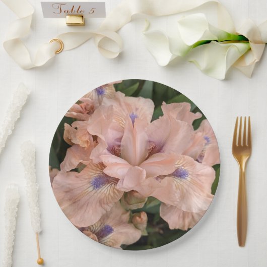 Blush Pink Bearded Iris Floral Paper Bord (Huwelijk)