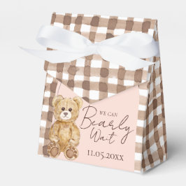 Blush Pink Bearly Wait Teddy Bear Baby shower Bedankdoosjes