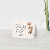 Blush Pink Beary Schattige Baby shower Bedankkaart (Voorkant)