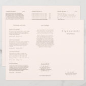 Blush Pink Beauty Hair Salon Spa TriFold Brochure (Voorkant / Achterkant)