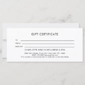Blush Pink Beauty Salon Gift Certificate (Achterkant)