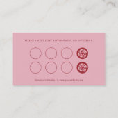 Blush Pink Beauty Service Loyalty Business Card (Achterkant)
