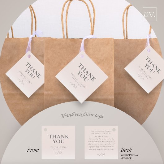 Blush Pink Bedankt Favor Tag Bedankjes Labels