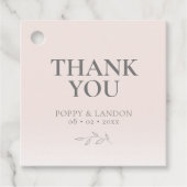 Blush Pink Bedankt Favor Tag Bedankjes Labels (Voorkant)