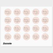 Blush Pink Bedankt voor je bruiloft Classic Round  Ronde Sticker (Vel)